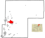 Weld County Colorado Incorporated and Unincorporated areas Greeley Highlighted